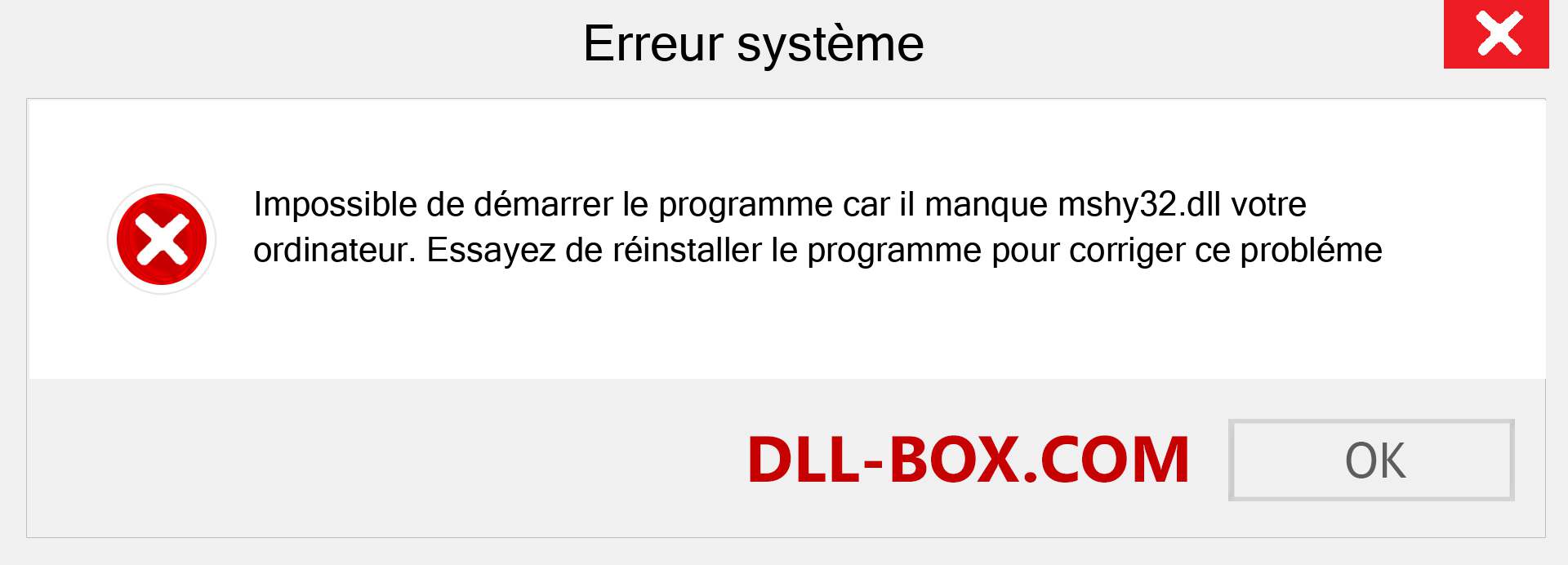 Le fichier mshy32.dll est manquant ?. Télécharger pour Windows 7, 8, 10 - Correction de l'erreur manquante mshy32 dll sur Windows, photos, images