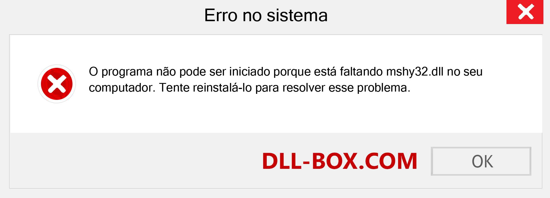 Arquivo mshy32.dll ausente ?. Download para Windows 7, 8, 10 - Correção de erro ausente mshy32 dll no Windows, fotos, imagens